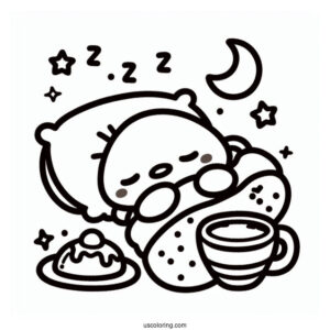 Sanrio Coloring Pages Of Gudetama Wants To Sleep