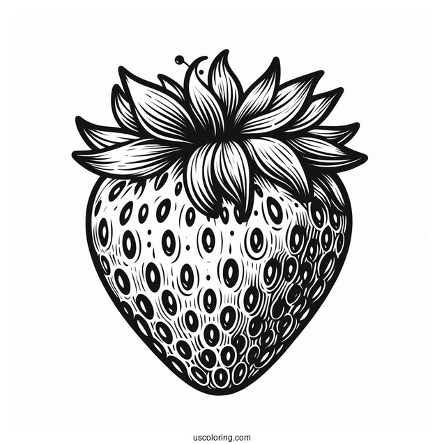 Big Juicy Strawberry To Color