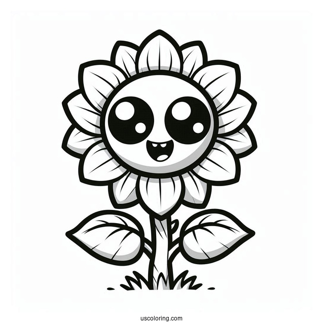 Plants Vs Zombies Sunflower Coloring Page