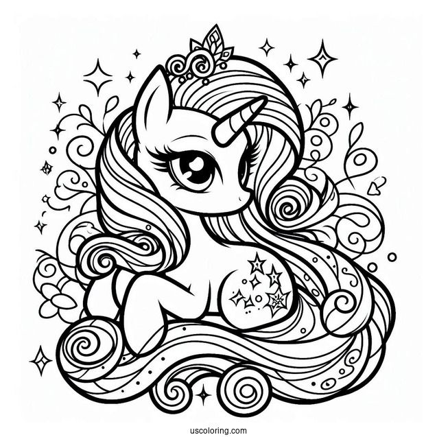 Adorable Rarity Coloring Page