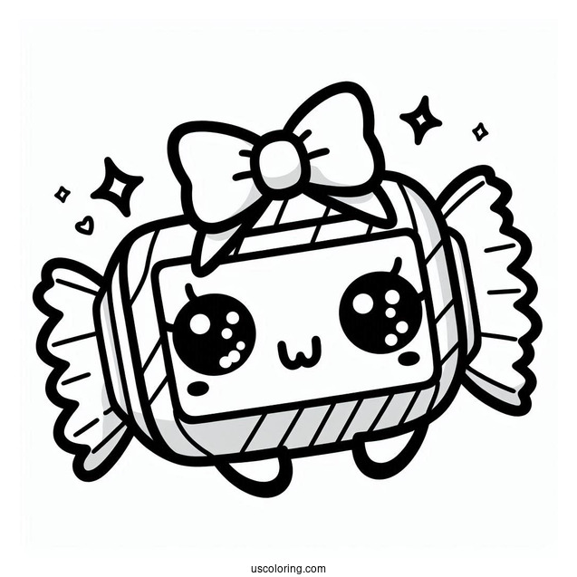 Kawaii Chocolate Bar To Color