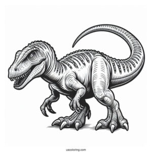 Side View Of Spinosaurus Coloring Page With Sharp Teeth And Claws