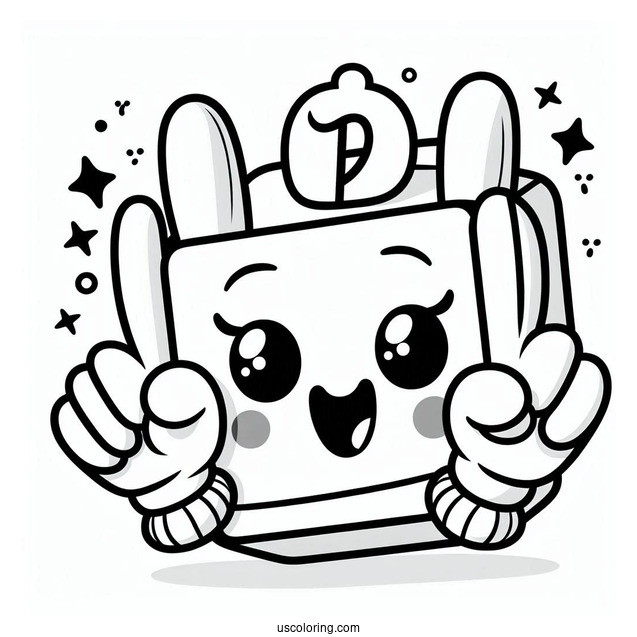 Numberblocks Coloring Page 10 Wearing Gloves