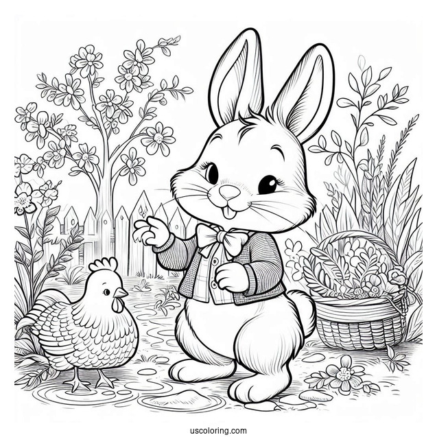 Jemima Puddle Duck, Peter Rabbit Coloring Page, And JW Rooster II
