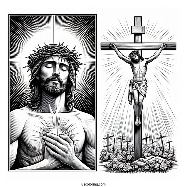 Jesus On The Cross Coloring Page For Sunday School