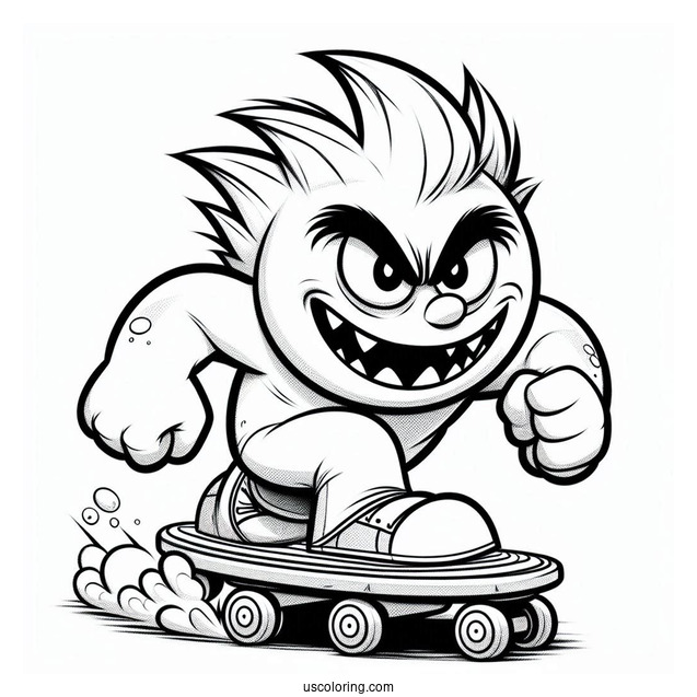 Subway Surfers Coloring Page Angry Spike For Preschoolers