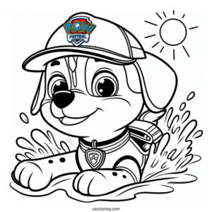 Chase From Paw Patrol Swimming In Water
