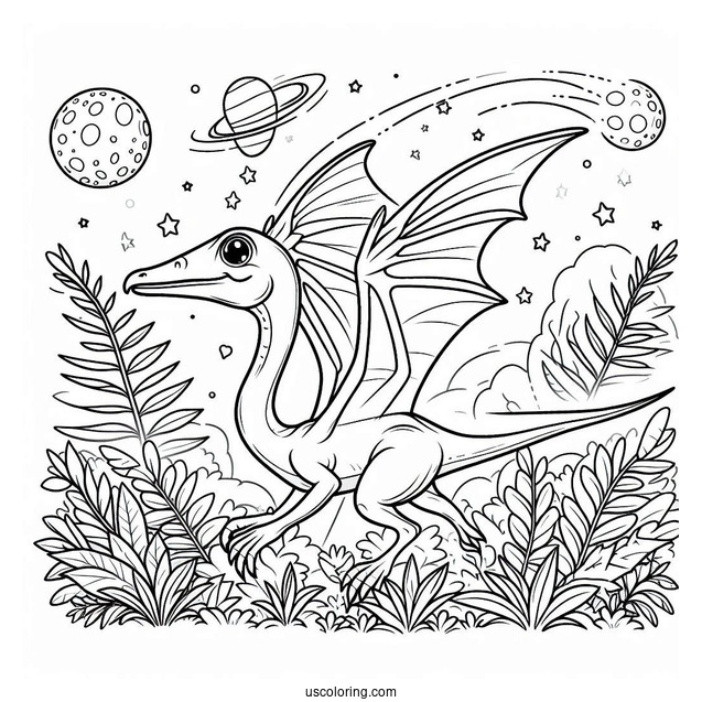 Pteranodon Dinosaur Coloring Page For Kids