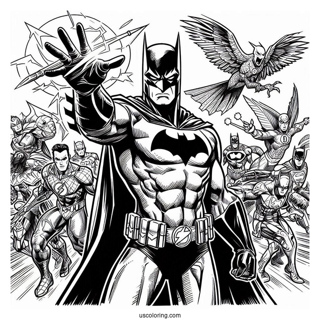 Justice League Coloring Page Of Comic Batman