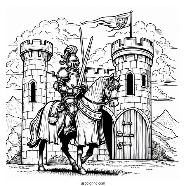 Detailed Knight Entering Castle