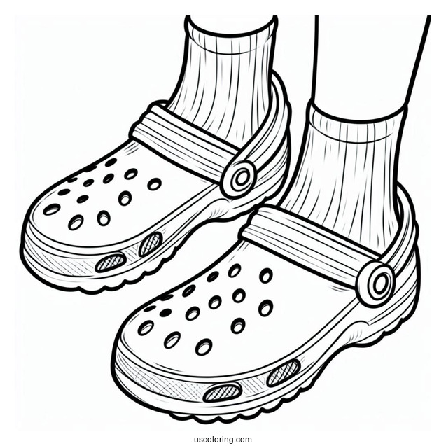 Easy Outline Of Crocs To Color