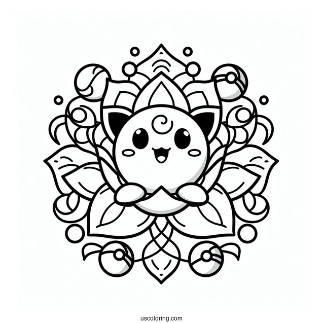 Easy Koffing Mandala Coloring Page For Kids