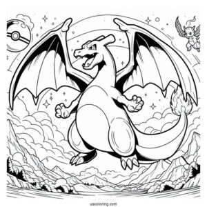 Coloring Sheet Of Charizard Poster