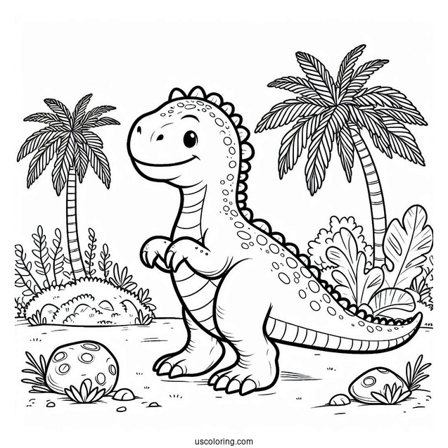 Cute Chasmosaurus Dinosaur Coloring Page For Kids