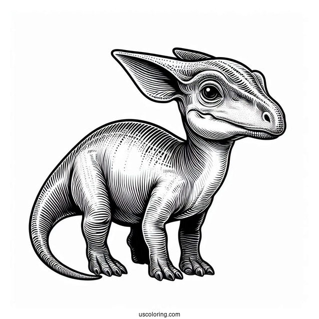 Simple Close Up Of Parasaurolophus Coloring Page