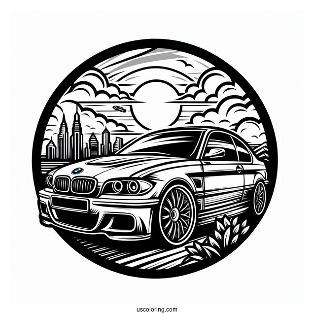 BMW Coloring Page Logo