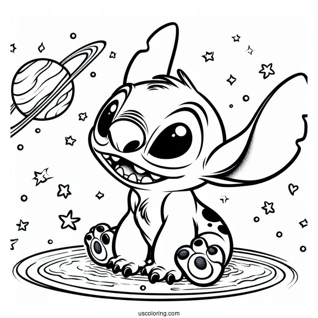 Lilo & Stitch Coloring Page Of Experiment 221 Sparky