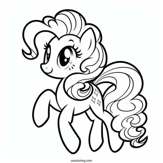 Simple Adult Pinkie Pie Coloring Page