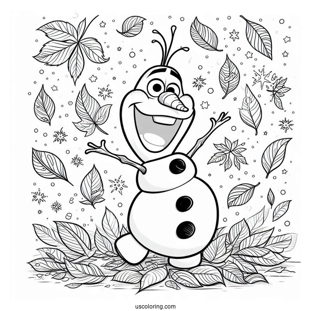 Magical Olaf With Autumn Leaves_