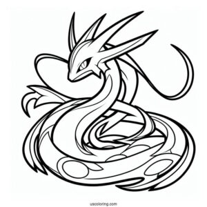 Easy Outline Of Rayquaza Coloring Page For Kids