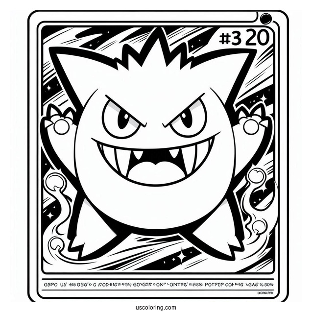 Gengar Manipulate Pokemon Card Coloring Page