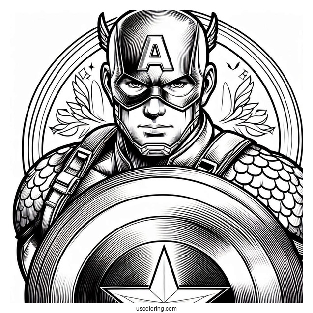 Captain America Shield Coloring Page