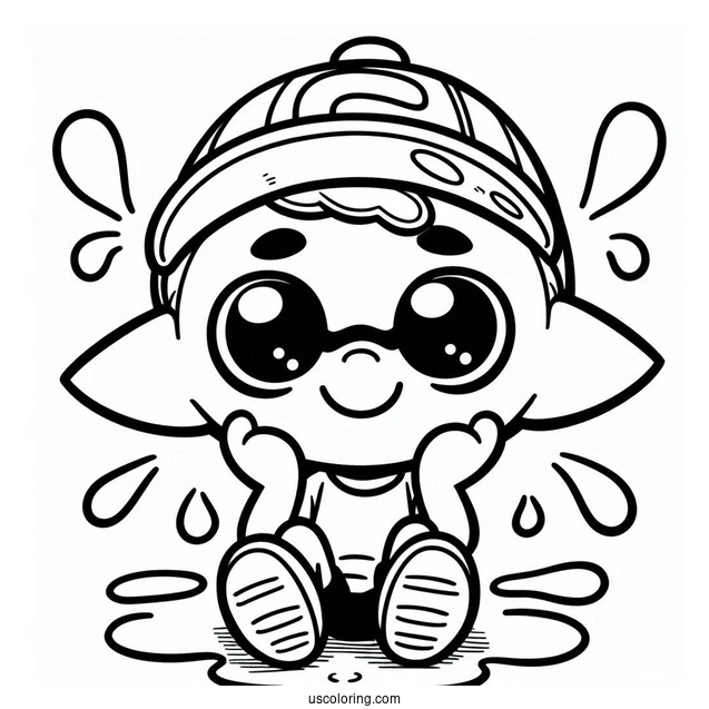 Splatoon Coloring Page Of Smiling Octoling Boy For Preschoolers
