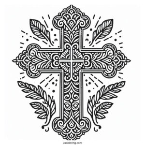 Traditional Style Cross Coloring Sheet