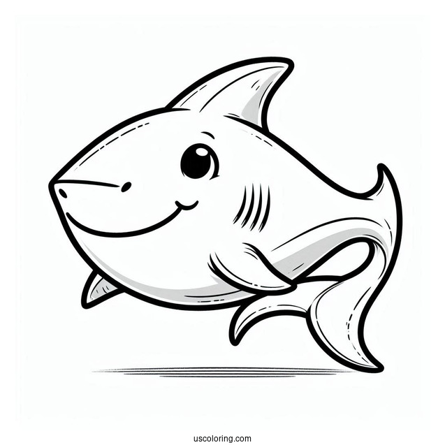 Smiling Hammerhead Shark Coloring Page