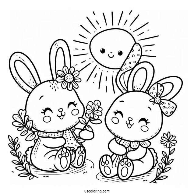 Sunny Bunnies Coloring Page Logo
