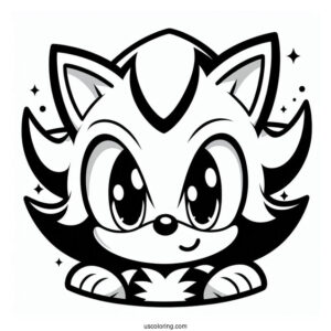 Simple Shadow Sonic Coloring Page The Hedgehog Face For Kids