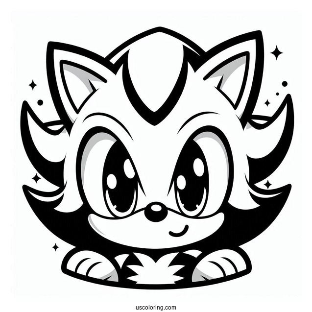Simple Shadow Sonic Coloring Page The Hedgehog Face For Kids