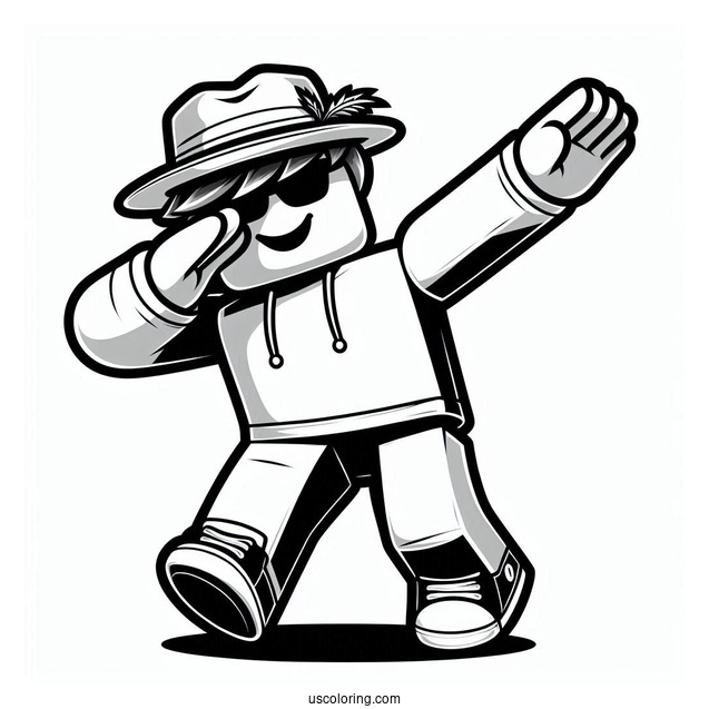 Dabbing Roblox Guy Coloring Page For Kids