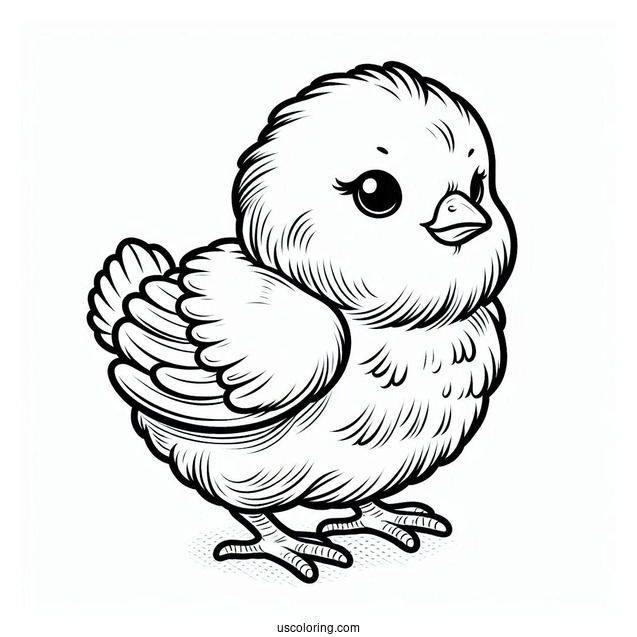 Adorable Baby Chick Coloring Sheet For Kids