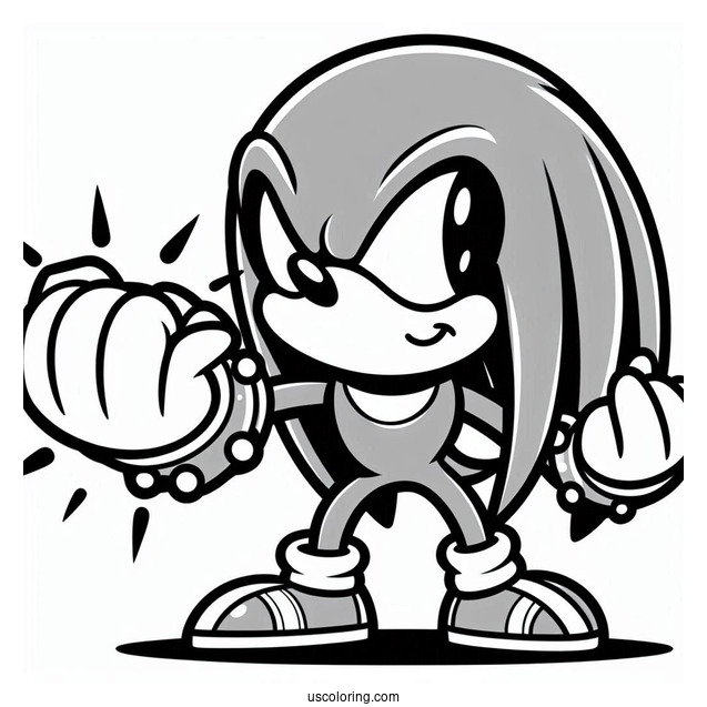 Knuckles From Sonic Coloring Sheet(1)