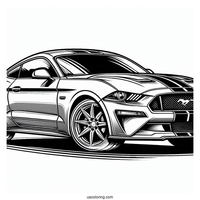 Ford Mustang Coloring Page For Kids