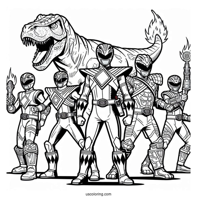 Power Rangers Dino Charge Coloring Sheet