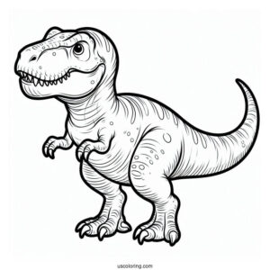 Coloring Page Of a Simple To Color Tyrannosaurus Rex