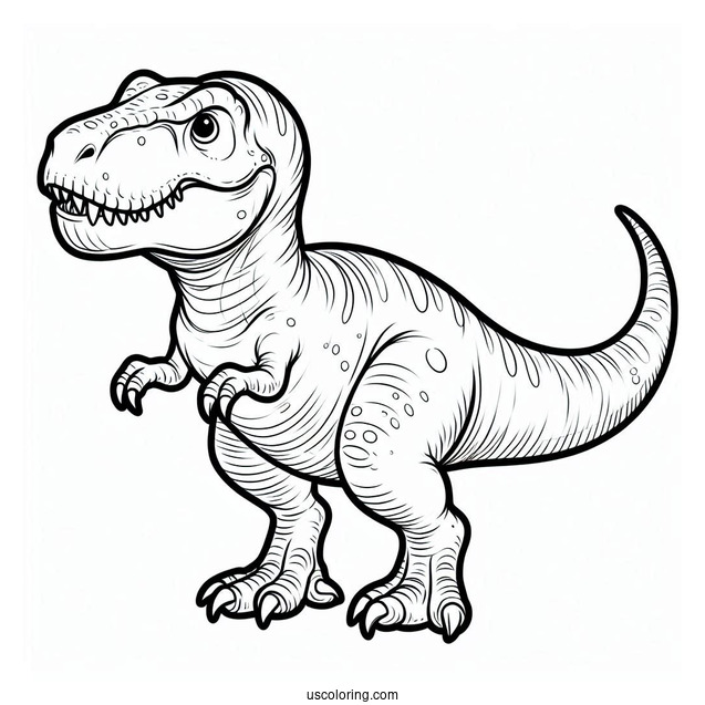 Coloring Page Of a Simple To Color Tyrannosaurus Rex