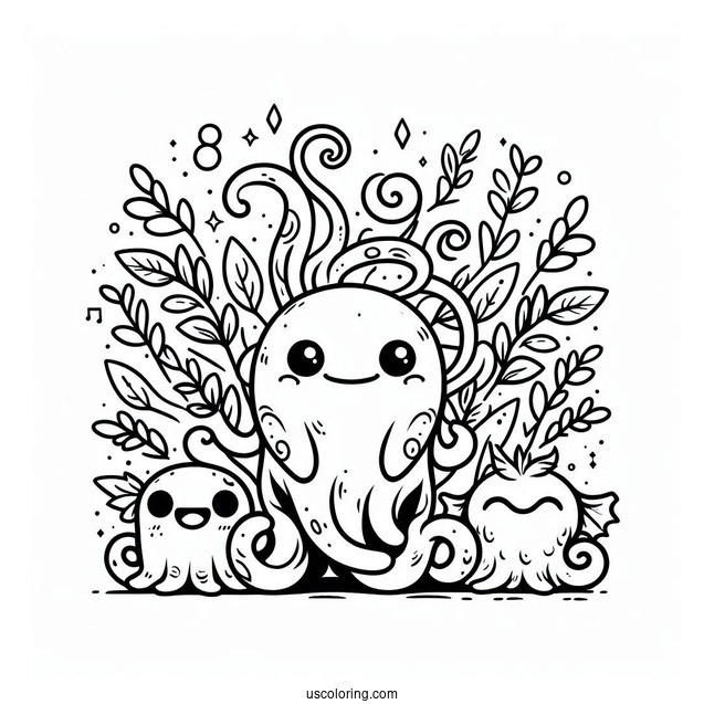 Sprunki Coloring Page Of Simon, Raddy, Durple, And Vineria For Kids