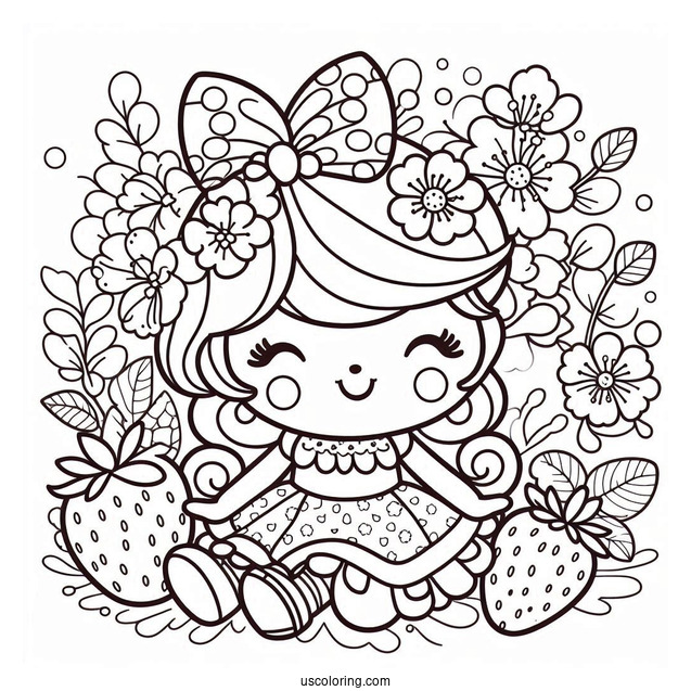 Strawberry Shortcake Coloring Page of Orange Blossom Shopping
