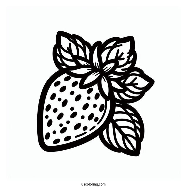 Simple Strawberry Coloring Sheet For Kids