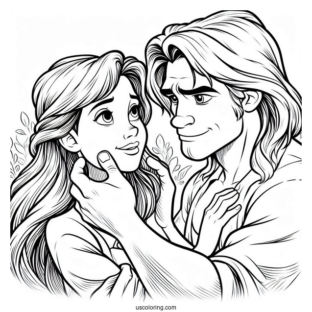 Tarzan Coloring Page Looking Lovingly At Jane