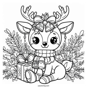 Rudolph Coloring Page With Bells Over His Head