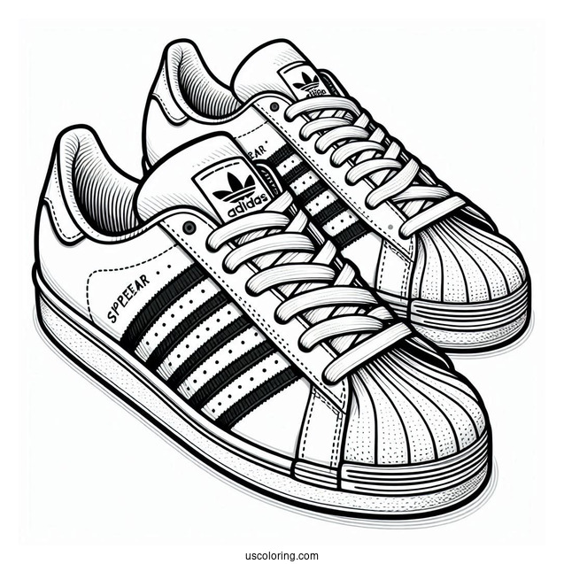 Adidas Superstar Sneaker Coloring Sheet