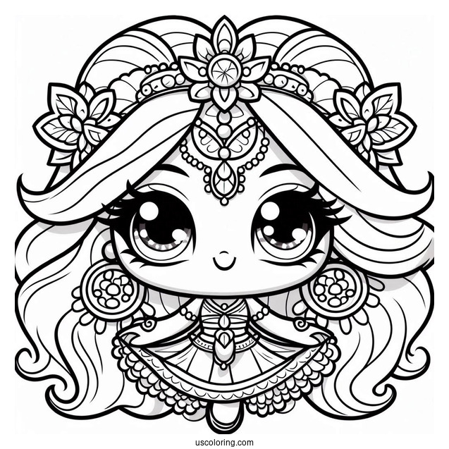 Shimmer And Shine Coloring Page Of Kawaii Tala For Kids