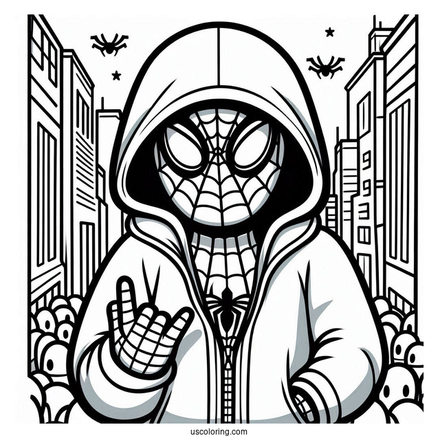 Among Us Spider-Man Coloring Picture For Kids