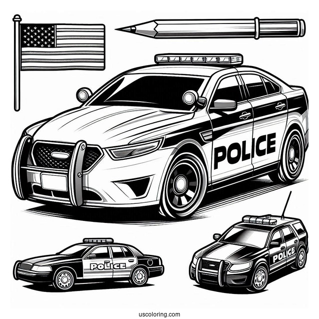 Modern Day Police Car To Color