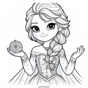 Easy Elsa Coloring Page For Kids