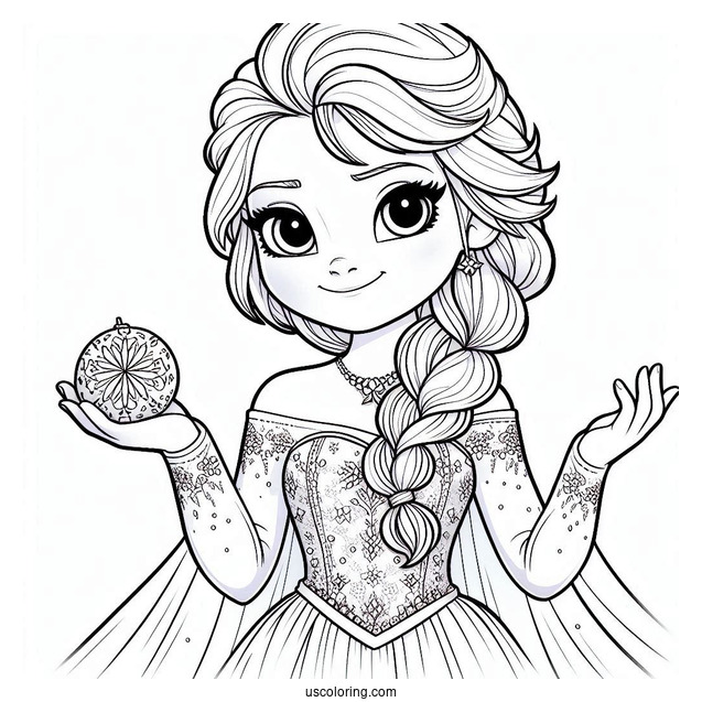 Easy Elsa Coloring Page For Kids